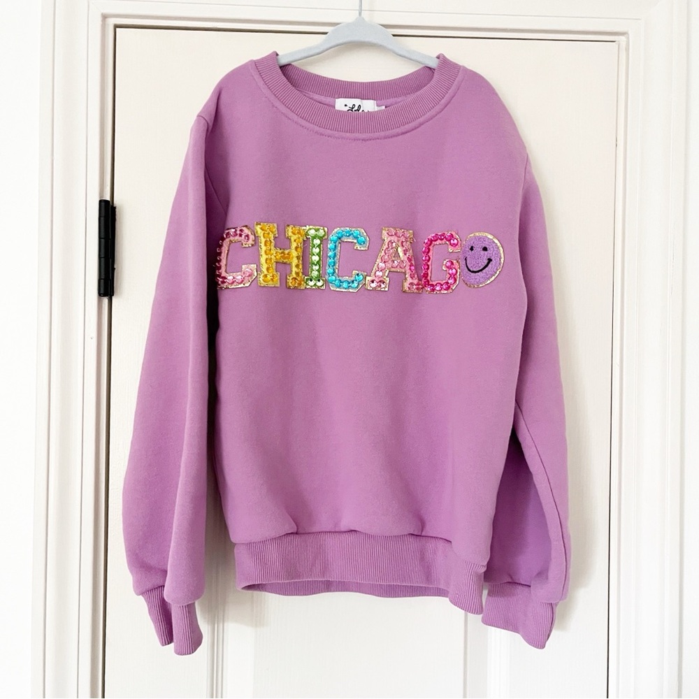 Lola and the Boys Lavender Chicago Gem Sweatshirt size 10